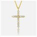 S925 Sterling Silver Plated With 14k Gold Cross Necklace With Full Diamonds For Women Clavicle Pendant Fashionable And Versatile High End_ipsvogv.com
