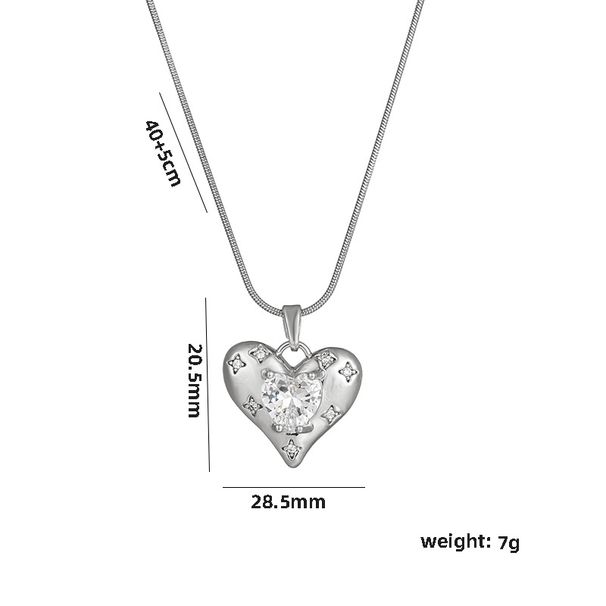 Necklace, Female Internet Celebrity, Love Heart, Micro Inlaid Zircon Necklace, Fashionable And Personalized Heart-shaped_ipsvogv.com
