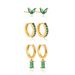 Women’s Jewelry Set Fashion Simple Temperament, Versatile Personality High End Stacking Zirconium Inlaid Earrings Three Piece Set_ipsvogv.com