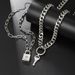 Double Layer Cuban Chain Necklace Retro Punk Lock Key Pendant Clavicle Chain Multi Layer Stacking Sweater Chain Female_ipsvogv.com