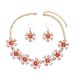 Fashionable OL necklace with simple inlaid zircon peach heart collarbone chain ins temperament and earrings_ipsvogv.com