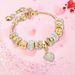 Family Live Broadcast Full Of Diamond Love Gold Snowflake Zircon Barrel Bead Bracelet_ipsvogv.com