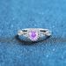 Small Niche Design S Pure Silver Heart-shaped Pink Purple Full Diamond Closed Female Ring 6 * 6mm_ipsvogv.com