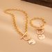 Fashionable Metallic Circular Pendant Necklace, Hip-hop Ins Portrait Hang Tag, OT Buckle Chain, Collarbone Chain_ipsvogv.com