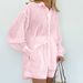 Women's Clothing temperament shirt jacquard striped puff sleeve shorts commuting design casual suit_ipsvogv.com