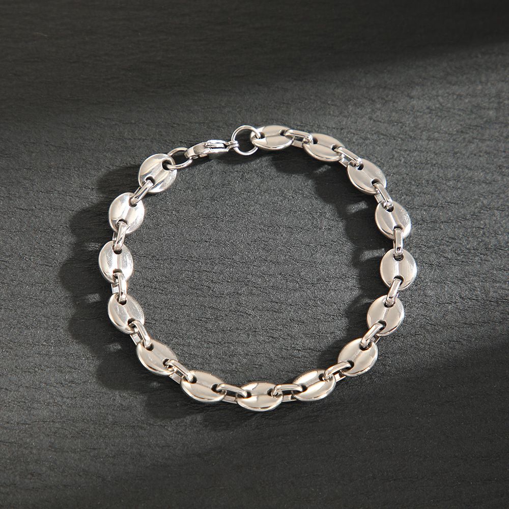 Hip Hop Unisex Bracelet Niche Versatile Punk Geometric Hand Jewelry Coffee Bean Chain Buckle Accessories_ipsvogv.com