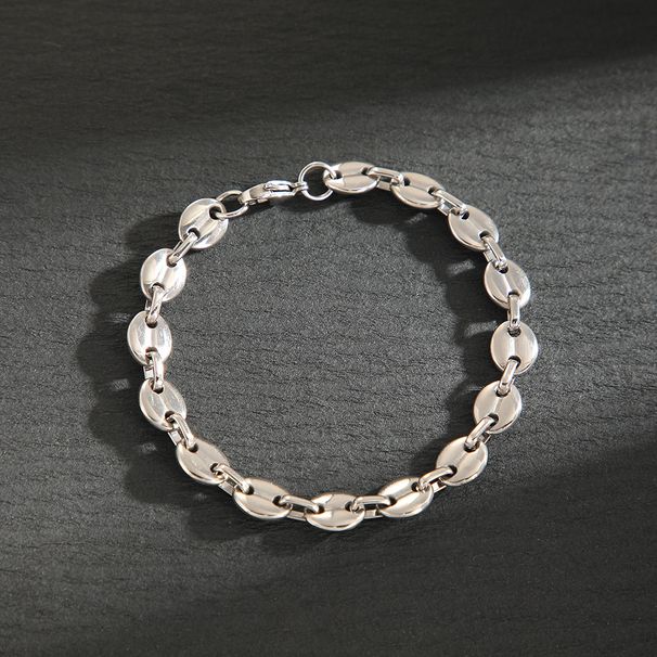 Hip Hop Unisex Bracelet Niche Versatile Punk Geometric Hand Jewelry Coffee Bean Chain Buckle Accessories_ipsvogv.com