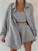 Women's clothing long sleeved jacket shorts vest three piece sports casual sweater suit_ipsvogv.com