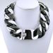Heavy 316l Stainless Steel 32mm Solid Necklace Steel and Black Dual Colors Men's Jewelry_ipsvogv.com