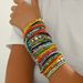 Geometric fashion commuting style women's set, niche rainbow rice bead weaving design, multi-layer bracelet_ipsvogv.com