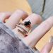 Black Rose Open Ring With Niche Design, Personalized Full Diamond Zircon, Fashionable And Simple Pearl Woman_ipsvogv.com