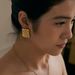 Women’s Jewelry Set Fashion Retro Real Gold Electroplated Titanium Steel Rectangular Twill Zircon Earrings_ipsvogv.com