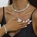 Bridal Hot Sale Accessories Wedding Dress Jewelry Choker Earrings Bracelet Ring Set_ipsvogv.com
