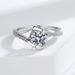 tikto Live Broadcast Hot Seing Ange Kiss Siver Heart Shaped Micro Set Sippery Fashion High End Moissanite Ring_ipsvogv.com