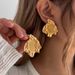 Minimalist Metal Round Smooth INS Style Water Ripple Irregular Geometric Earrings For Women_ipsvogv.com