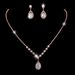 Women’s Jewelry Set Fashion Wedding Jewelry Necklace Earrings Set Rhinestone Zircon Wedding Dress Ladies Wedding Accessories High End Two Piece Set_ipsvogv.com