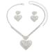 Women’s Jewelry Set Fashion Women's Diamond Heart Necklace Earrings Fashion Wedding Party Valentine's Day Gift Jewelry High End Clavicle Chain_ipsvogv.com