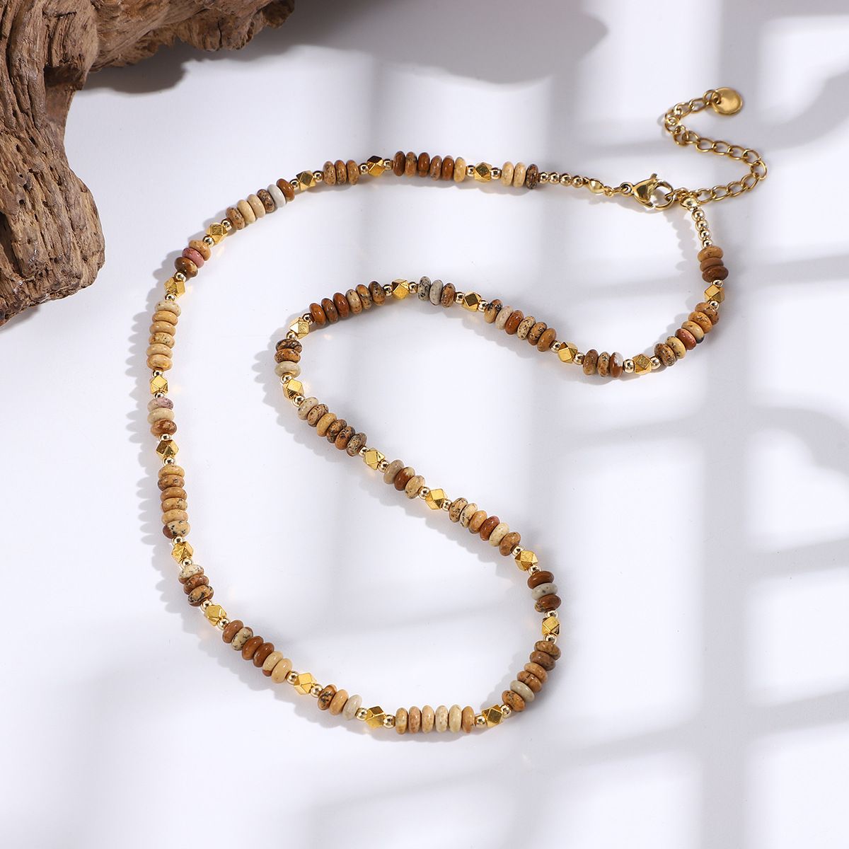 Maillard Natural Round Agate Crystal Bead Necklace For Women, Versatile And High Grade Sweater Chain Jewelry_ipsvogv.com