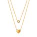 Women's Jewelry Fashion Stainless Steel Necklace Niche Design Love Titanium Steel Double Clavicle Chain_ipsvogv.com