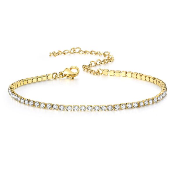 Women’s Jewelry Set Fashion Hot Selling Zircon Anklet For Women Popular InSingle Row Full Diamond Real Gold Plated Tennis Chain Fashionable Jewelry_ipsvogv.com