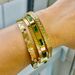 Women’s Jewelry Set Fashion Electroplated Titanium Steel Green Zircon Big Brand Diamond Checkerboard Design Bracelet Stacking Bracelet_ipsvogv.com