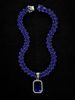 Men’s Jewelry Set Fashion Specializes In Mixed Color Cuban Chain Blue Gemstone Pendant New Men's Necklace Jewelry_ipsvogv.com
