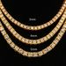 Hip Hop For Men 3mm 4mm Alloy Rhinestone One Row Tennis Chain Gold Silver Simple Versatile Necklace_ipsvogv.com
