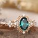 Yiwu Sanjie Jewelry New Women's Alloy Inlaid With Green Zircon Diamond Ring Trend_ipsvogv.com