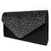 Fashion diamond suit evening bag necklace earrings female wave rhinestone simple handbag three piece accessories_ipsvogv.com