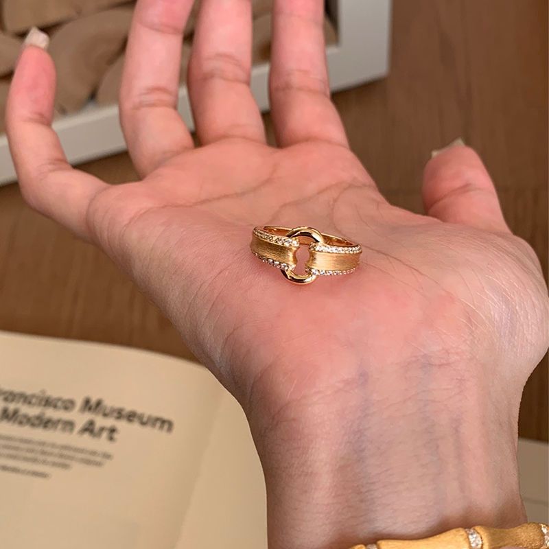 New Vintage Brushed Zircon With A Female Court Style, Delicate, Simple, High-end, Versatile Index Finger Ring_ipsvogv.com