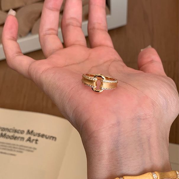 New Vintage Brushed Zircon With A Female Court Style, Delicate, Simple, High-end, Versatile Index Finger Ring_ipsvogv.com