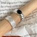 Sweet Cool Fried Dough Twists Stripe Female Fashion Personality Premium Black Samurai Open Hip Hop Index Ring_ipsvogv.com
