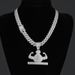 Full Diamond Muscle Money Bag Hip Hop Pendant Creative Design Exaggerates Alloy Water Diamond Cuban Chain Necklace_ipsvogv.com