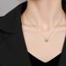 Mosang Stone S Pure Silver Round Bubble Necklace Women's Pendant Japanese Korean Simple and Fashionable Explosive_ipsvogv.com