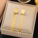 Irregular, High-end, Stylish, Simple Titanium Steel Metal Round Brand Blade, Tassel Earrings For Women_ipsvogv.com