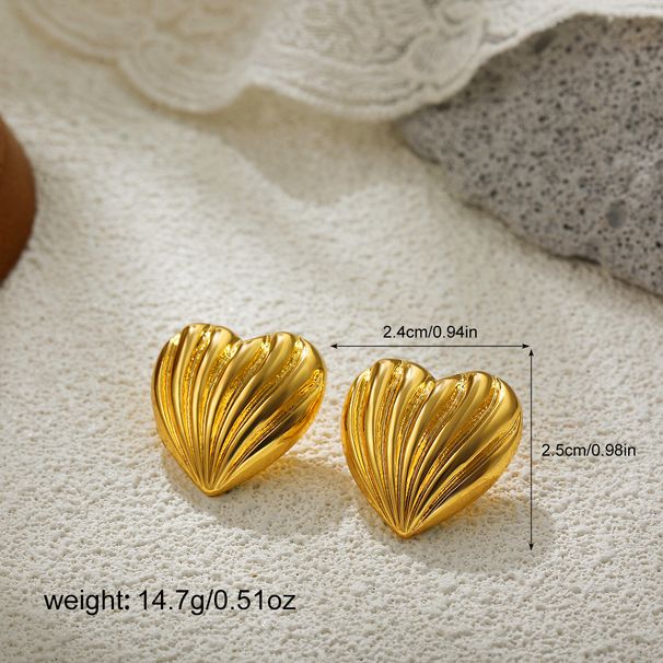 Women’s Jewelry Set Fashion Gold Heart Earrings Retro Exaggerated Large Earrings Personality Heart Shaped Design Ear Jewelry_ipsvogv.com