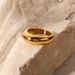 Women's Jewelry Fashion Simple Round Smooth Curved Ring Female Stainless Steel 18 Gold Plated_ipsvogv.com