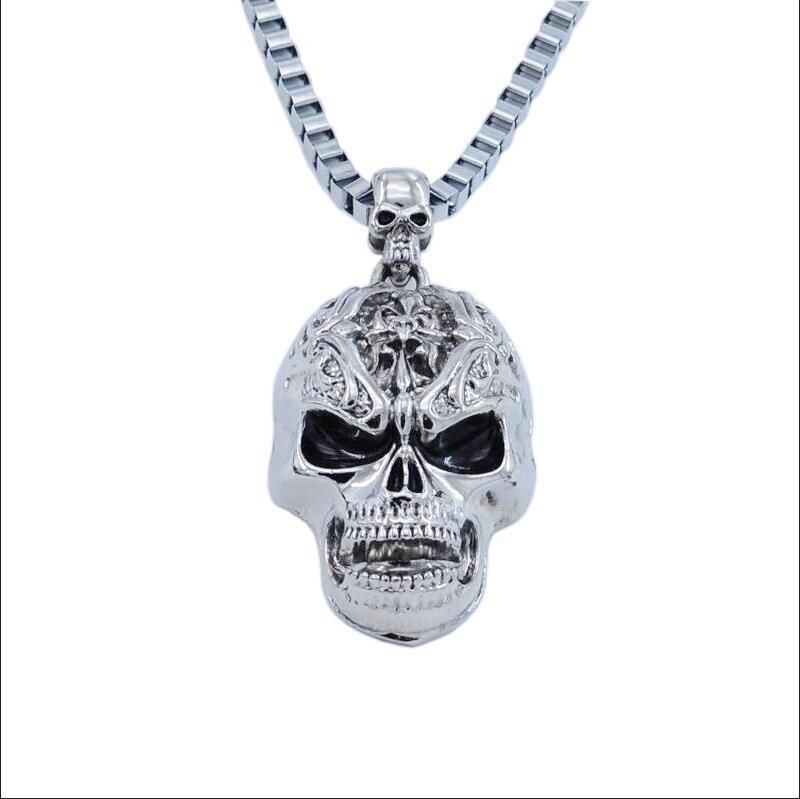 Long Hip Hop Evil Skull Non Mainstream Men's Necklace K1064_ipsvogv.com