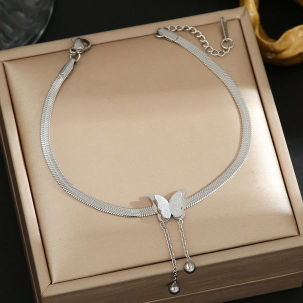 Advanced Fashion Titanium Steel Butterfly Tassel Women Net Red Ins Luxury Blade Chain Bracelet_ipsvogv.com