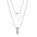 Women's Jewelry Set Fashion Geometric Cross Chain Hip Hop Titanium Steel Necklace Female Necklace Double Layer Silver Jewelry_ipsvogv.com