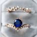Sanjie's New Rose Gold Blue Diamond Simple And Fashionable Women's Wedding Ring_ipsvogv.com