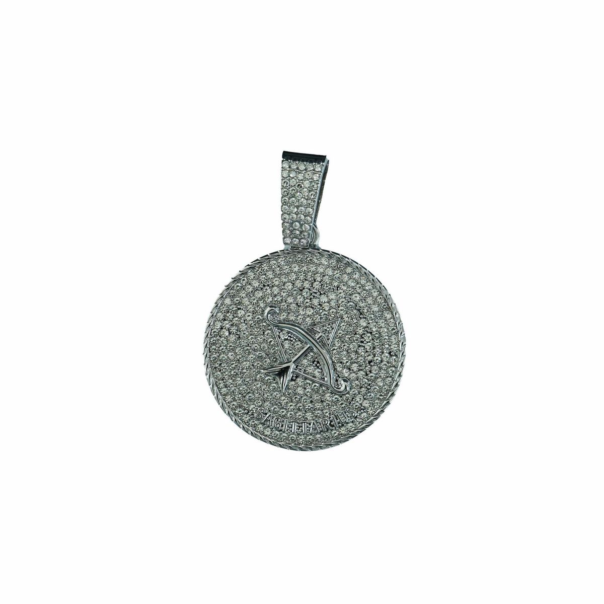 Sagittarius Full Diamond Round Pendant Symbolizes Freedom, Optimism, Enthusiasm, Direct Hip Hop Necklace_ipsvogv.com