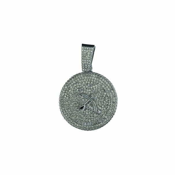 Sagittarius Full Diamond Round Pendant Symbolizes Freedom, Optimism, Enthusiasm, Direct Hip Hop Necklace_ipsvogv.com