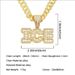 Hip hop splicing square cool letter Cuban necklace pendant trendy alloy full diamond collarbone chain_ipsvogv.com