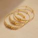 Round Spherical Arabic Gold Women's Zircon Vacuum Electroplated Bracelet Jewelry Set_ipsvogv.com
