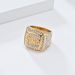 HIPHOP titanium steel King ring plated with K gold and diamond domineering trendy brand full diamond niche personality ring_ipsvogv.com