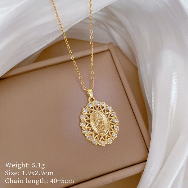 Steel 【 Titanium 】 Egg Shaped Portrait Diamonds, Light Luxury Temperament, Gorgeous Full Of Diamonds Necklace, Women's 【 】 , Temperament, Necklace,_ipsvogv.com