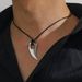Hip hop punk Spike necklace simple personality street hipster horn pendant collar for men_ipsvogv.com