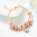Panjia's New Alloy Diamond Large Hole Beads DIY Pink Flower Pendant Panjia Bracelet Girl_ipsvogv.com