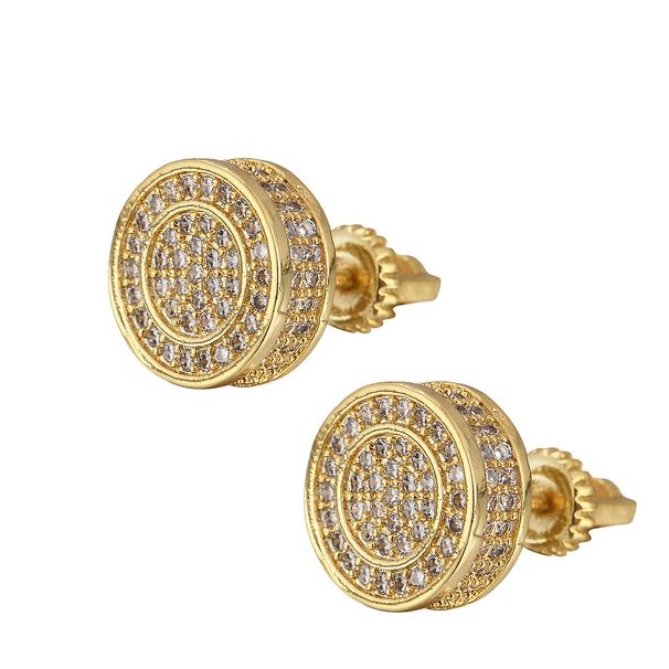 Women's Jewelry Hip Hop Earrings Couples' Round Full Zirconium Personalized Earrings Trendy Simple Design Earrings For Men And Women_ipsvogv.com